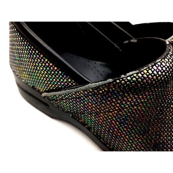 Dansko Black Iridescent Clogs Size 40 (US 9.5-10) Bead Texture - Picture 8 of 12